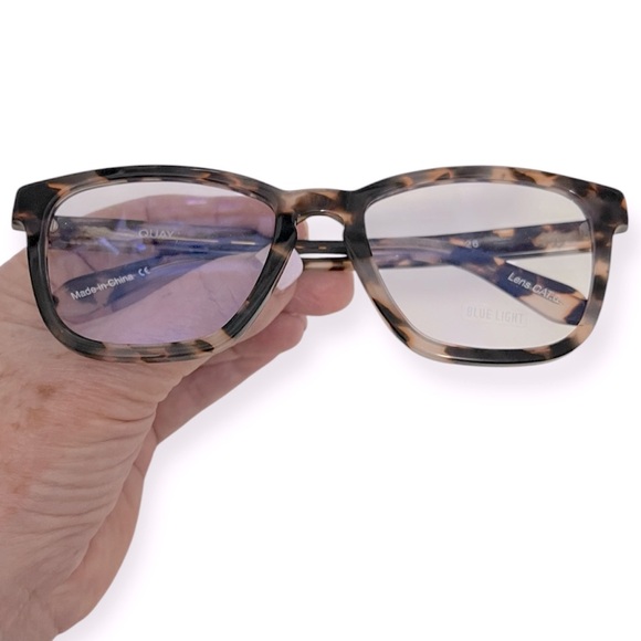 QUAY Hardwire Blue Light Glasses Milky Tortoise Frame Bluelight Blocking Lens - Picture 5 of 8